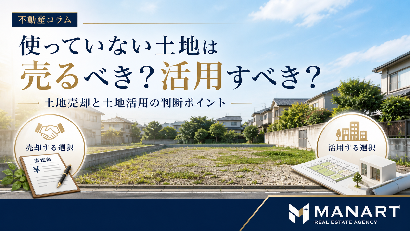 使っていない土地は売るべき？活用すべき？土地売却と土地活用の判断ポイント